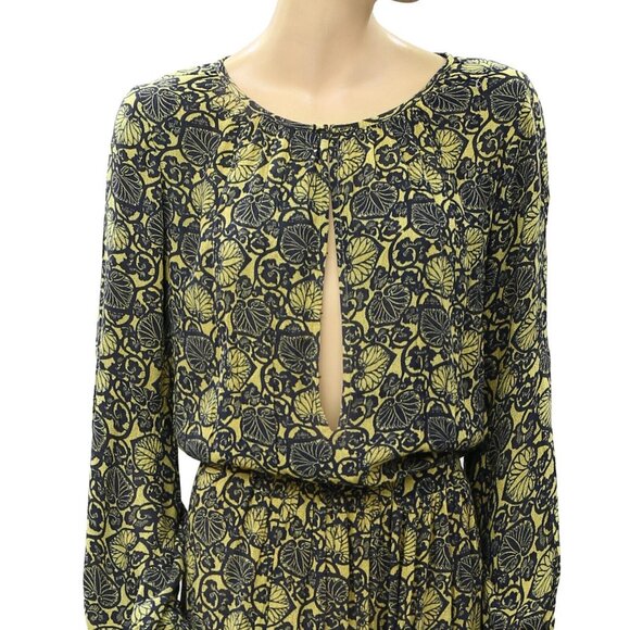 Mimi Liberte Floral Printed Maxi Long Dress Cutout Cotton Long Sleeves S - Picture 2 of 4